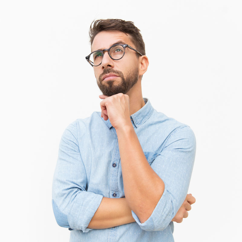 Man wondering what kind of hearing aids he needs